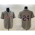 seanshop Detroit Tigers #24 Miguel Cabrera Gray  Cool Base Stitched Jersey