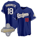 seanshop Los Angeles Dodgers #18 Yoshinobu Yamamoto Royal  2026 Alternate Gold Collection Stadium Stitched Jersey