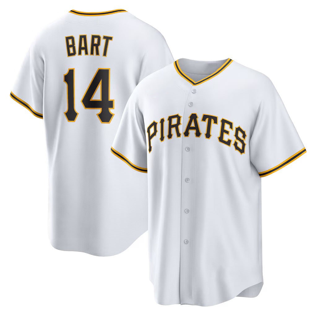 seanshop  Pittsburgh Pirates #14 Joey Bart White  Home Replica Jersey