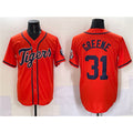 seanshop Detroit Tigers #31 Riley Greene Orange  With Patch Cool Base Stitched Jersey