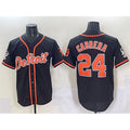 seanshop Detroit Tigers #24 Miguel Cabrera Black  With Patch Cool Base Stitched Jersey