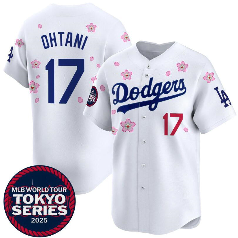 seanshop Los Angeles Dodgers #17 Shohei Ohtani White  2025 Tokyo Series Limited Stitched Jersey