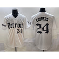 seanshop Detroit Tigers #24 Miguel Cabrera White  'Motor Gothic Edition' Vapor Premier Limited Stitched Jersey