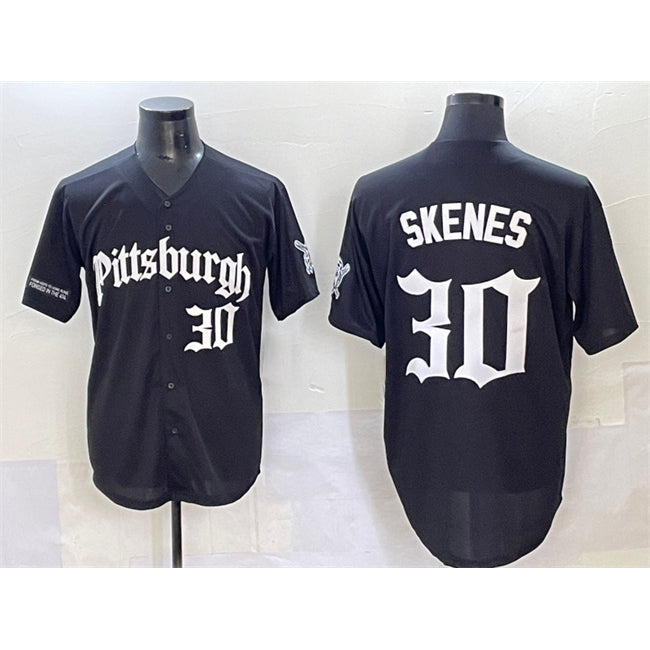 seanshop  Pittsburgh Pirates #30 Paul Skenes Black  'Gothic Steel City Edition' Vapor Limited Stitched Jersey