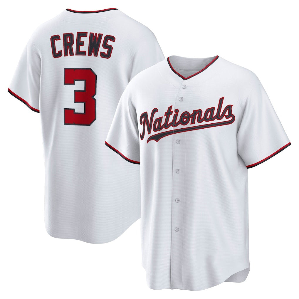 seanshop   Washington Nationals #3 Dylan Crews White  Home Replica Jersey