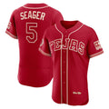 seanshop  Texas Rangers #5 Corey Seager Red  2026 City Connect Authentic Sponsor Patch Jersey