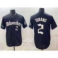 seanshop    Milwaukee Brewers #2 Brice Turang Black  'Gothic 414 Shadows Edition' Vapor Premier Limited Stitched Jersey