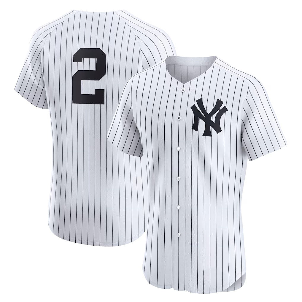 seanshop  New York Yankees #2 Derek Jeter White  Home Elite Player Jersey