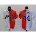 seanshop Houston Astros #44 Yordan Alvarez Number White Orange  Split Stitched Jersey