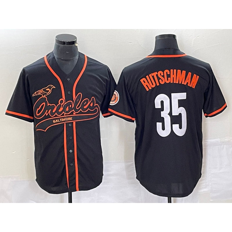 seanshop Baltimore Orioles #35 Adley Rutschman Black  Cool Base Stitched Jersey