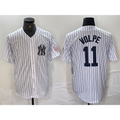 seanshop  New York Yankees #11 Anthony Volpe Name White  With Patch 2024 Cool Base Stitched Jersey