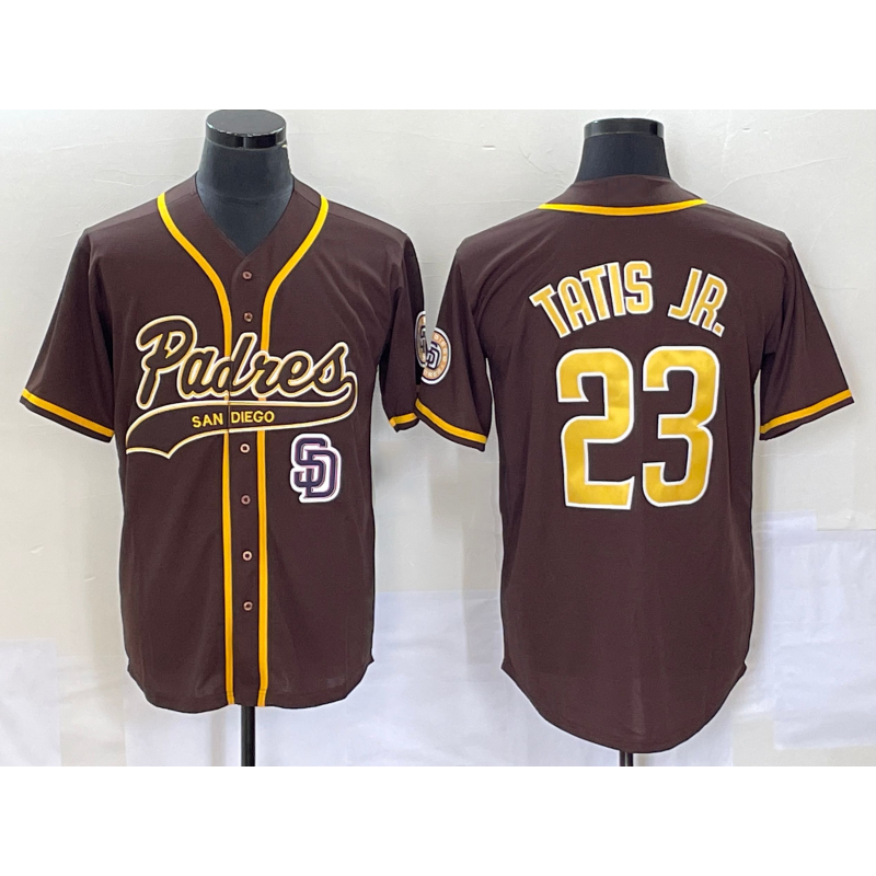 seanshop  San Diego Padres #23 Fernando Tatis Jr Brown  NEW 2023 Cool Base Stitched Jersey 2
