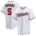 seanshop   Washington Nationals #5 CJ Abrams White  Home Replica Jersey