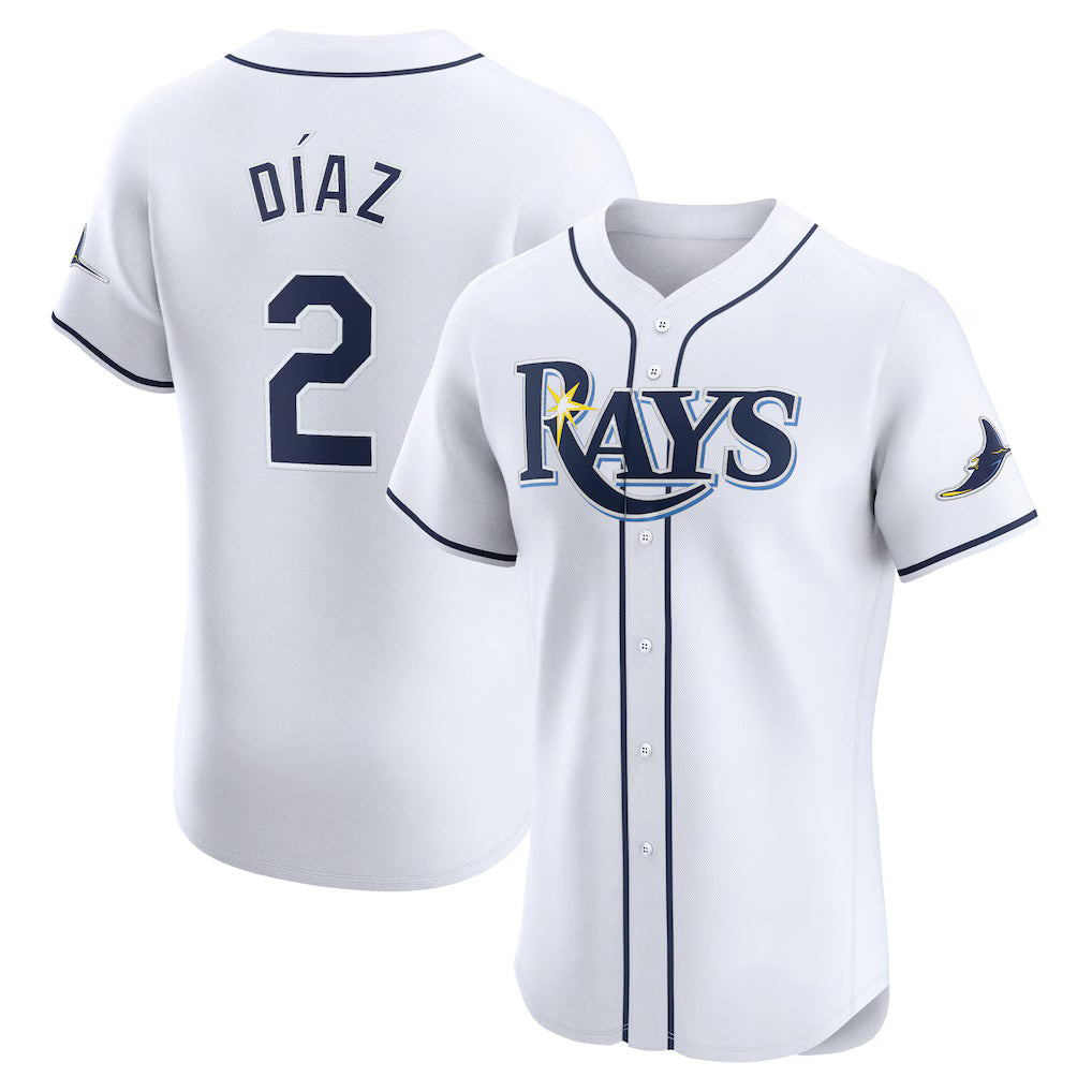 seanshop  Tampa Bay Rays #2 Yandy Diaz White  Home Elite Player Jersey