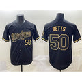 seanshop Los Angeles Dodgers #50 Mookie Betts Black Gold  Limited Stitched Jersey