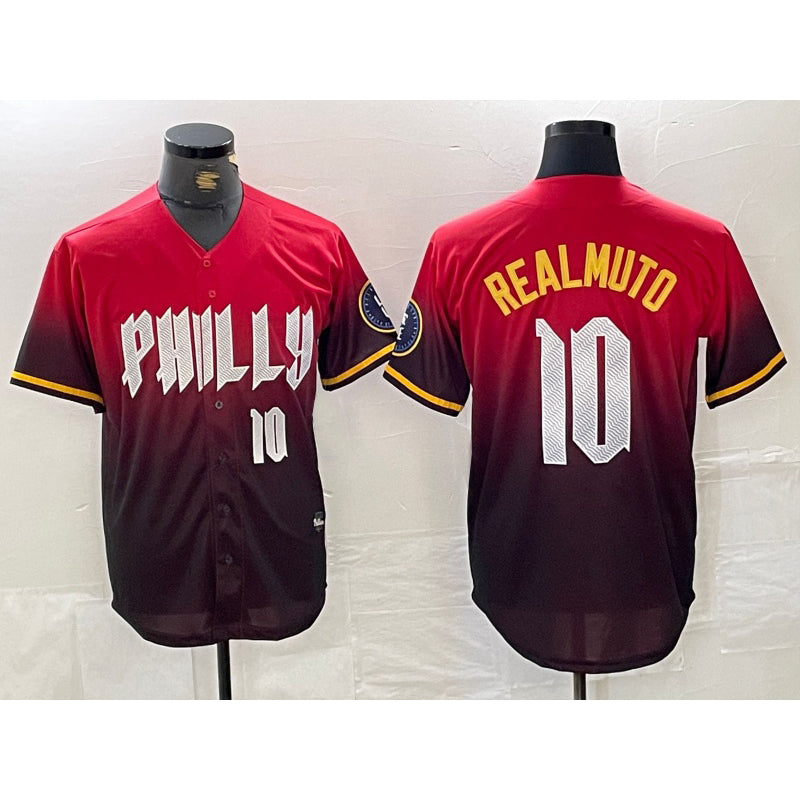 seanshop  Philadelphia Phillies #10 JT Realmuto Red  2024 City Player Number Cool Base Jersey 2