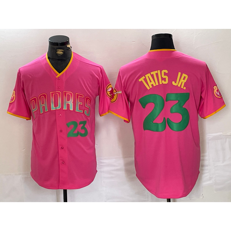 seanshop  San Diego Padres #23 Fernando Tatis Jr. Pink  Cool Base Stitched Jerseys