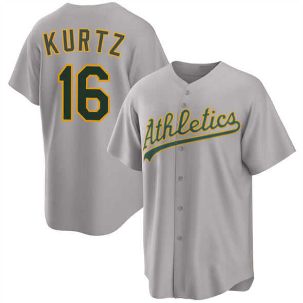 seanshop  Oakland Athletics  #16 Nick Kurtz Gray  2024 Away Limited Stitched Jersey