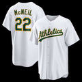 seanshop  Oakland Athletics  #22 Jeff McNeil White  Home Replica Jersey