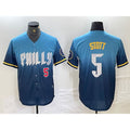 seanshop  Philadelphia Phillies #5 Bryson Stott Blue  2024 City Player Number Cool Base Stitched Jerseys