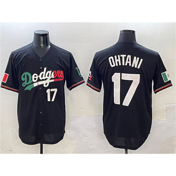 seanshop Los Angeles Dodgers #17 Shohei Ohtani Black  Mexico Flag Limited Stitched Jersey