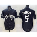seanshop Los Angeles Dodgers #5 Freddie Freeman Black  2025 LA Gothic Style With 2024 World Series Champions Patch Vapor Premier Limited Stitched Jersey
