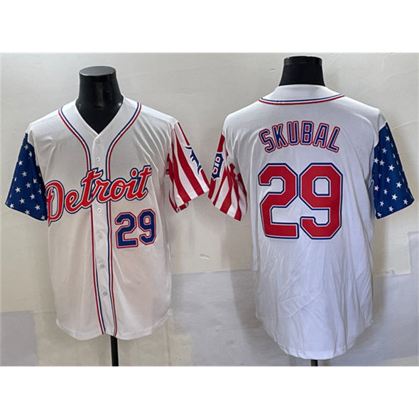 seanshop Detroit Tigers #29 Tarik Skubal White  2025 Memorial Day Vapor Premier Limited Stitched Jersey