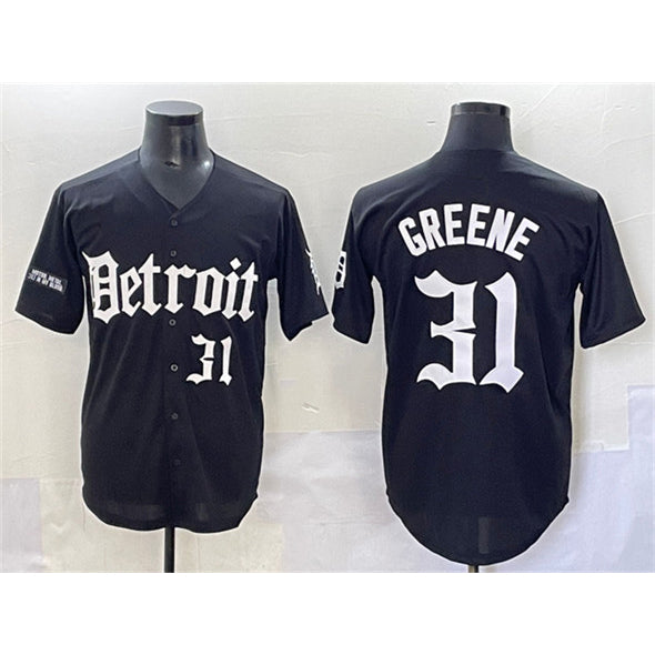 seanshop Detroit Tigers #31 Riley Greene Black  'Motor Gothic Edition' Vapor Premier Limited Stitched Jersey