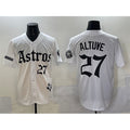 seanshop Houston Astros #27 Jose Altuve White  Gothic 'Houston Born Barrio Raised' Limited Stitched Jersey