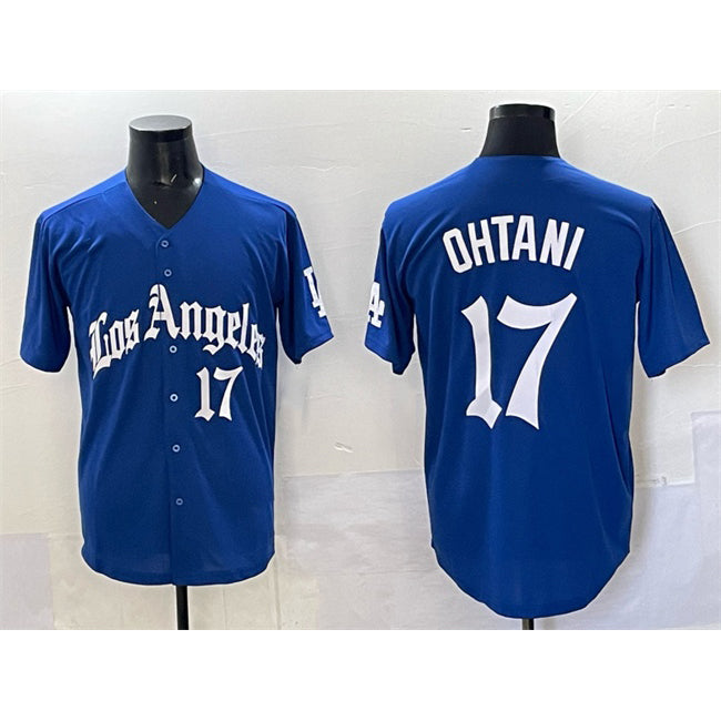 seanshop Los Angeles Dodgers #17 Shohei Ohtani Blue  2025 LA Gothic Style With Fernando Patch Vapor Premier Limited Stitched Jersey