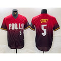 seanshop  Philadelphia Phillies #5 Bryson Stott Red  2024 City Player Number Cool Base Jersey