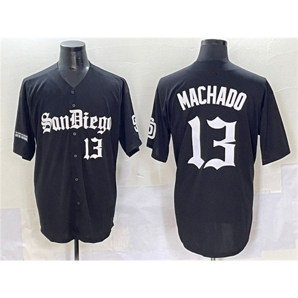 seanshop  San Diego Padres #13 Manny Machado Black  Gothic Edition Vapor Limited Stitched Jersey