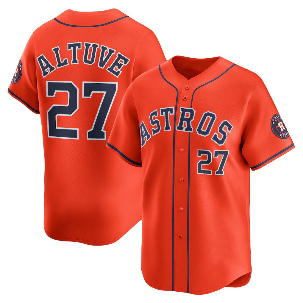 seanshop Houston Astros #27 Jose Altuve Orange  Alternate Limited Player Jersey