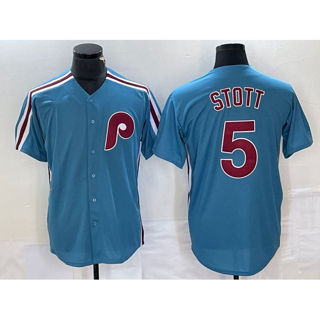seanshop  Philadelphia Phillies #5 Bryson Stott Blue  Cool Base Stitched Jersey