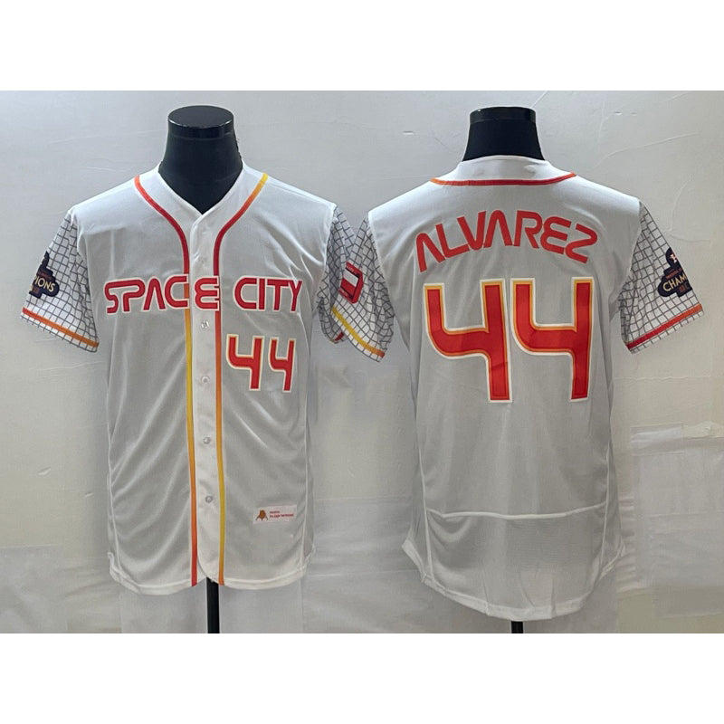 seanshop Houston Astros #44 Yordan Alvarez Number White  2023 City Connect Flex Base Stitched Jersey 2