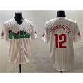 seanshop  Philadelphia Phillies #12 Kyle Schwarber White  Phanatic Cool Base Stitched Jersey