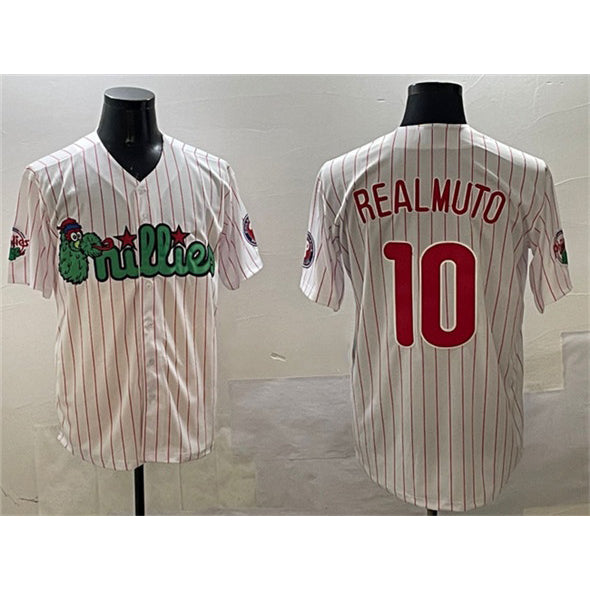 seanshop  Philadelphia Phillies #10 J.T. Realmuto White  Phanatic Cool Base Stitched Jersey