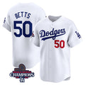 seanshop Los Angeles Dodgers #50 Mookie Betts White  2024 World Series Champions Home Limited Stitched Jersey