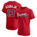 seanshop Atlanta Braves #13 Ronald Acu?a Jr. Red  Alternate 2 Elite Jersey