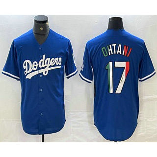seanshop Los Angeles Dodgers #17 Shohei Ohtani Mexico Blue  Cool Base Stitched Jerseys