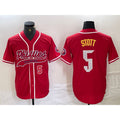 seanshop  Philadelphia Phillies #5 Bryson Stott Number Red  Cool Base Stitched Jerseys