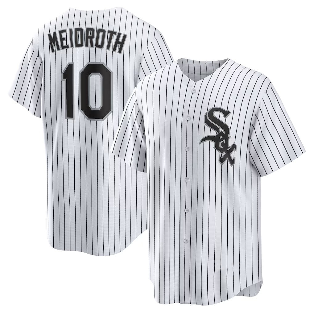 seanshop  Chicago White Sox #10 Chase Meidroth White  Home Replica Jersey