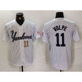 seanshop  New York Yankees #11 Anthony Volpe White  Pinstripe Fashion Cool Base Jerseys