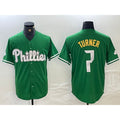 seanshop  Philadelphia Phillies #7 Trea Turner Kelly Green  Cool Base Jersey