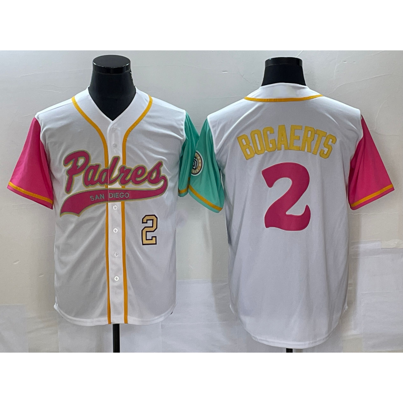 seanshop  San Diego Padres #2 Xander Bogaerts White  Number NEW 2023 City Connect Cool Base Stitched Jersey
