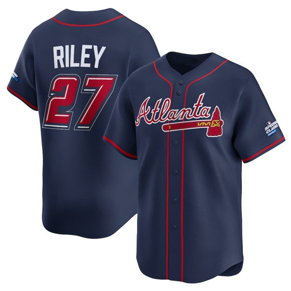 seanshop Atlanta Braves #27 Austin Riley Navy  2025 Speedway Classic Alternate Limited Stitched Jersey