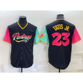 seanshop  San Diego Padres #23 Fernando Tatis Jr Black  2022 City Connect Cool Base Stitched Jersey
