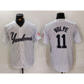 seanshop  New York Yankees #11 Anthony Volpe White  Pinstripe Fashion Cool Base Jersey 2