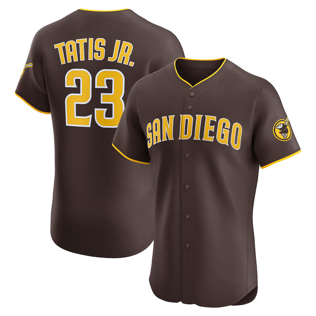 seanshop  San Diego Padres #23 Fernando Tatis Jr. Brown  Road Elite Jersey