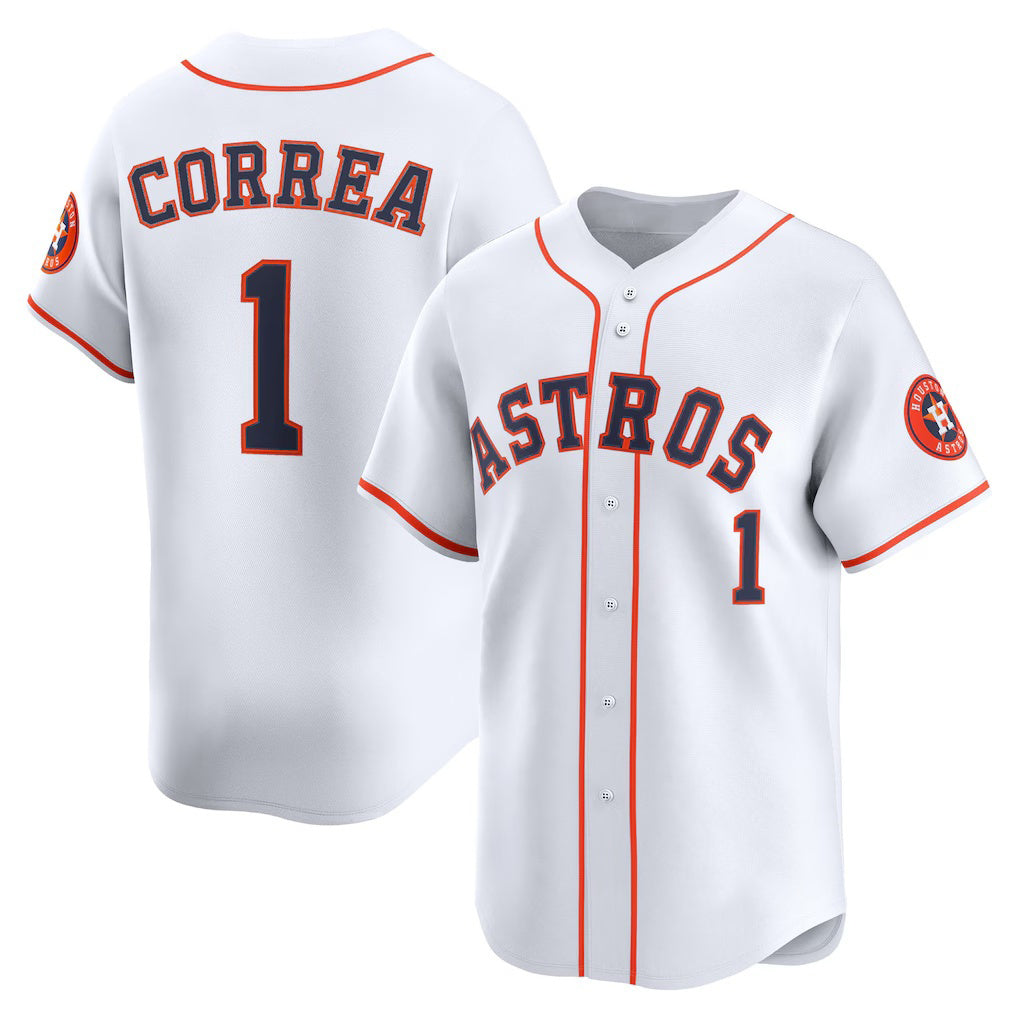 seanshop Houston Astros #1 Carlos Correa White  Home Limited Player Jersey